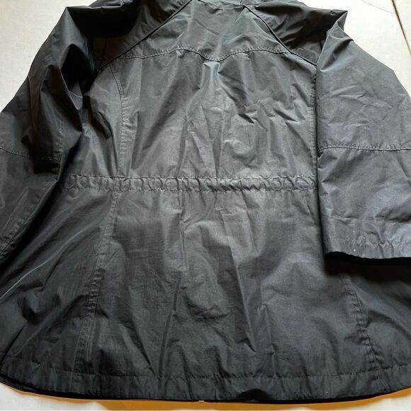 Gallery Women's Hooded Rain/Wind Jacket Navy Blue Zip Up Size 1X - Picture 6 of 10